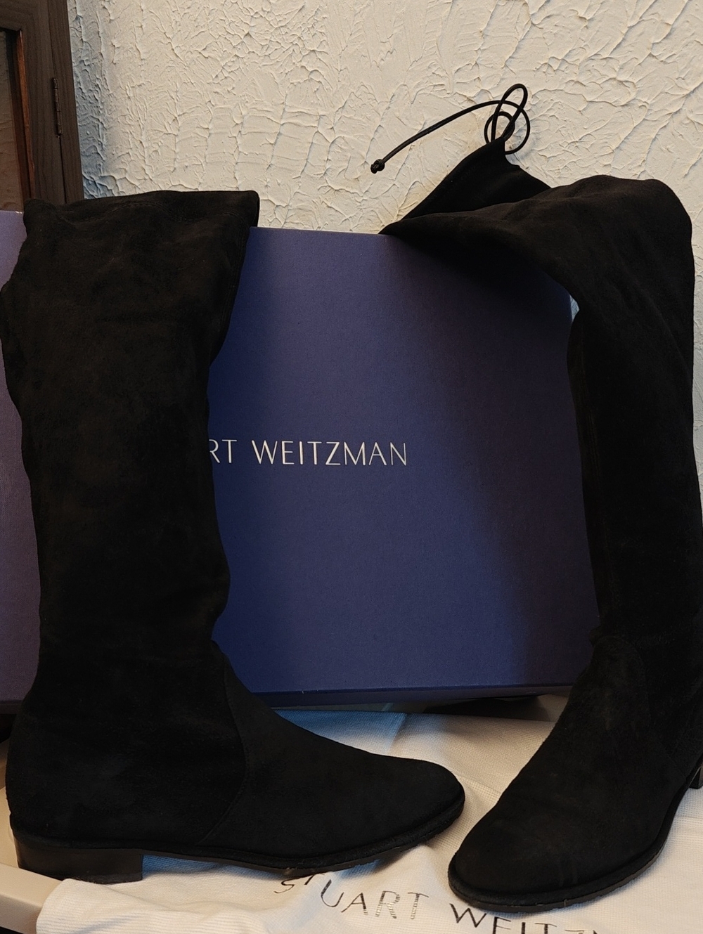 Stuart Weitzman Black Suede Tall Boots